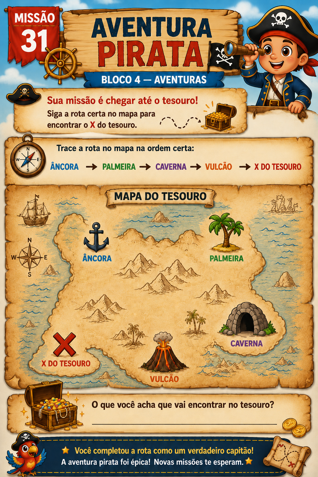 Missão 31 — Aventura Pirata, página real do bloco Aventuras