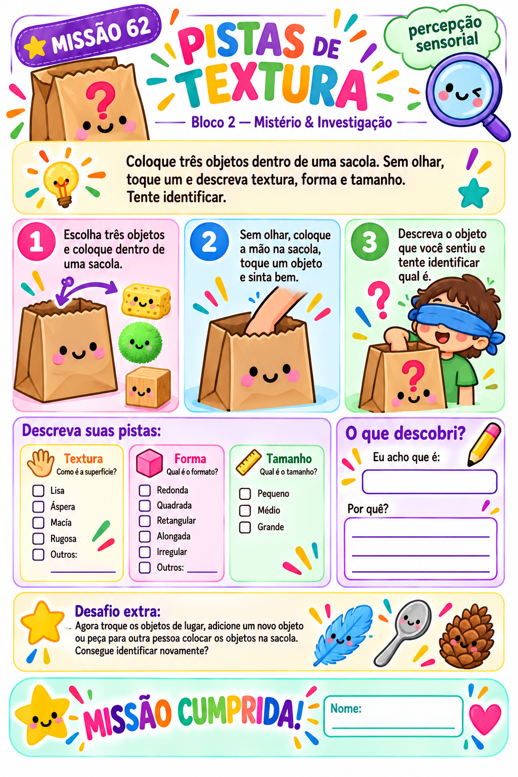 Prévia da missão Pistas de textura